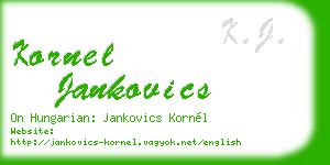 kornel jankovics business card